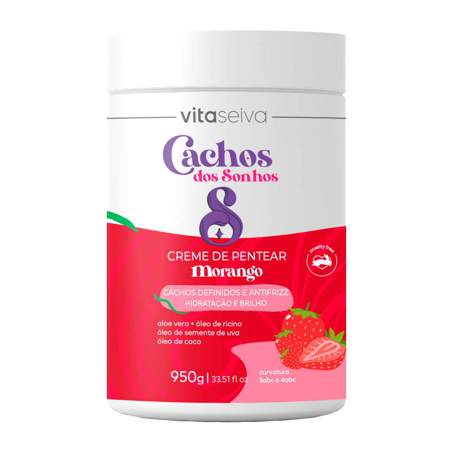 Creme de Pentear Morango Cachos dos Sonhos Vita Seiva 950g
