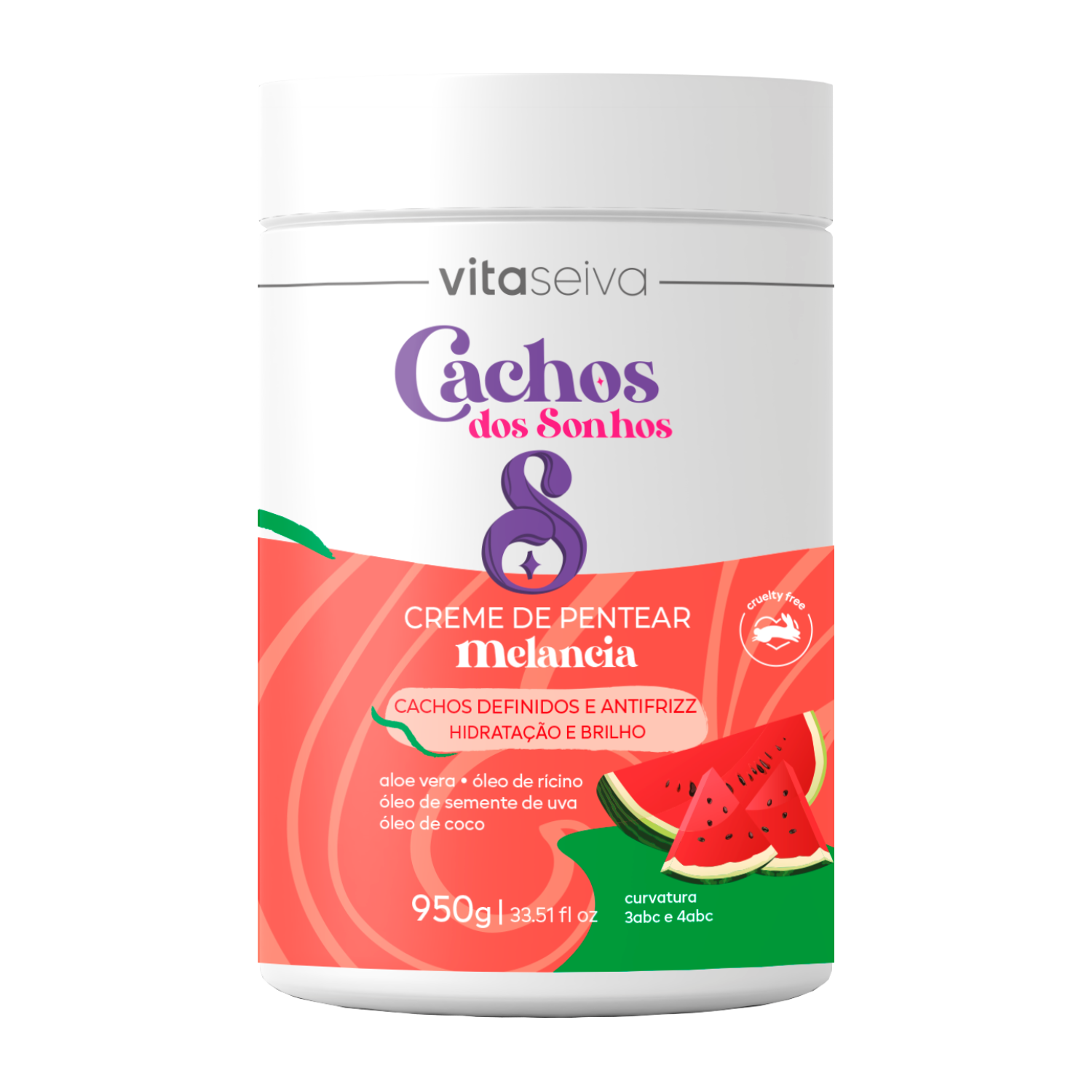 Creme de Pentear Melancia Cachos dos Sonhos Vita Seiva 950g