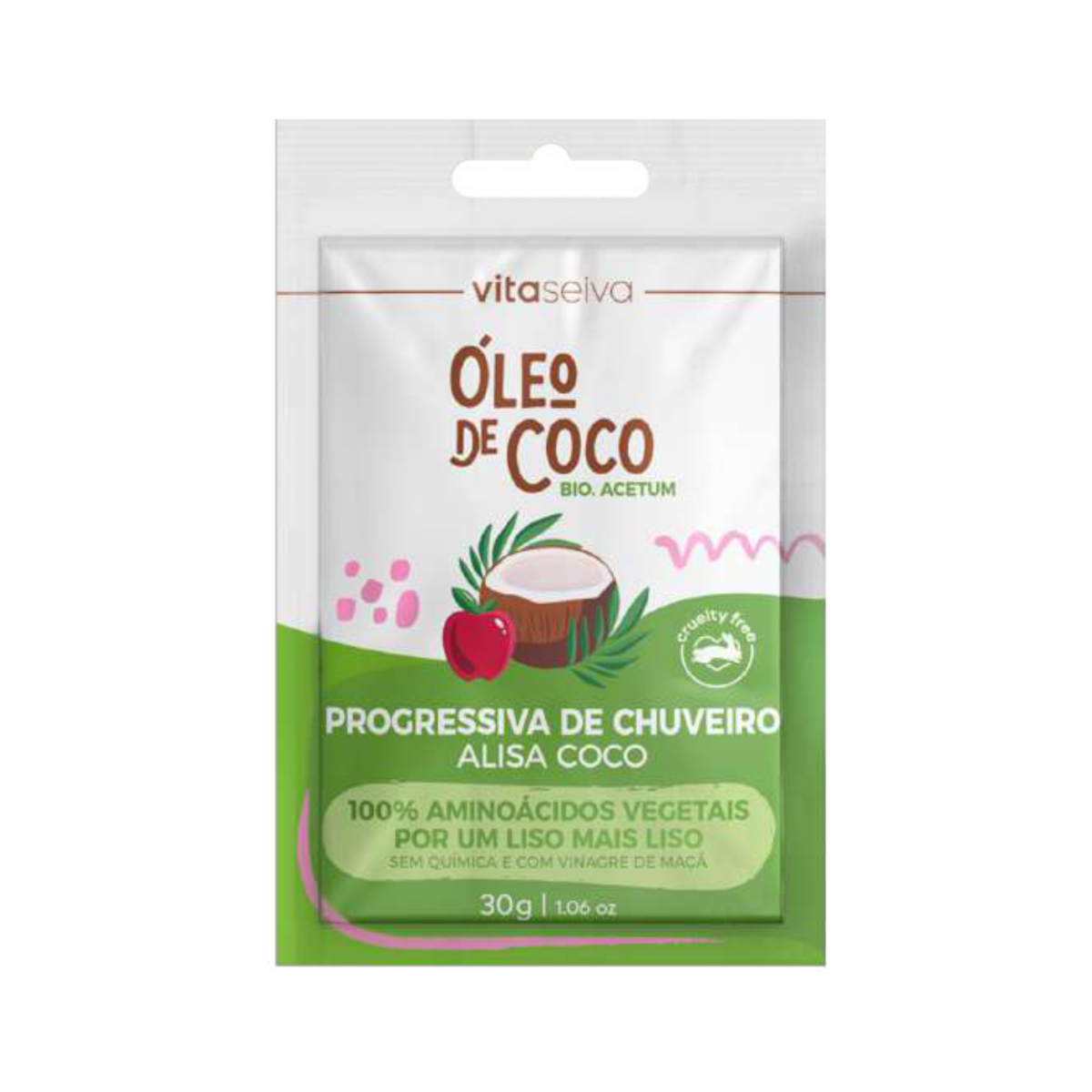 Sachê Vita Seiva Óleo de Coco 30g Progressiva de Chuveiro