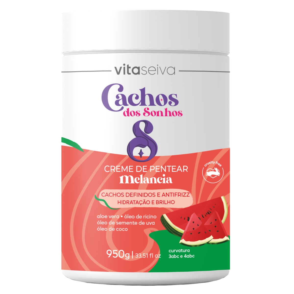 CREME DE PENTEAR MELANCIA CACHOS DOS SONHOS VITA SEIVA 950g