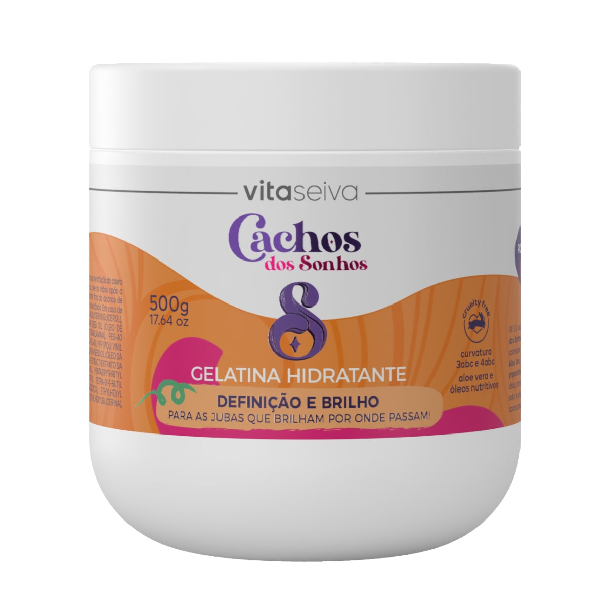 GELATINA CAPILAR CACHOS DOS SONHOS VITA SEIVA 500g
